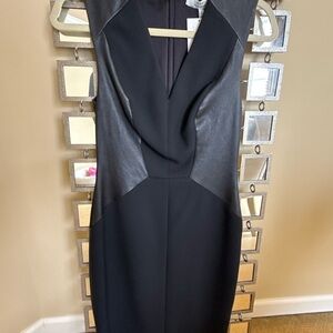 Robert Rodriguez Elegant Black and Charcoal Midi Dress